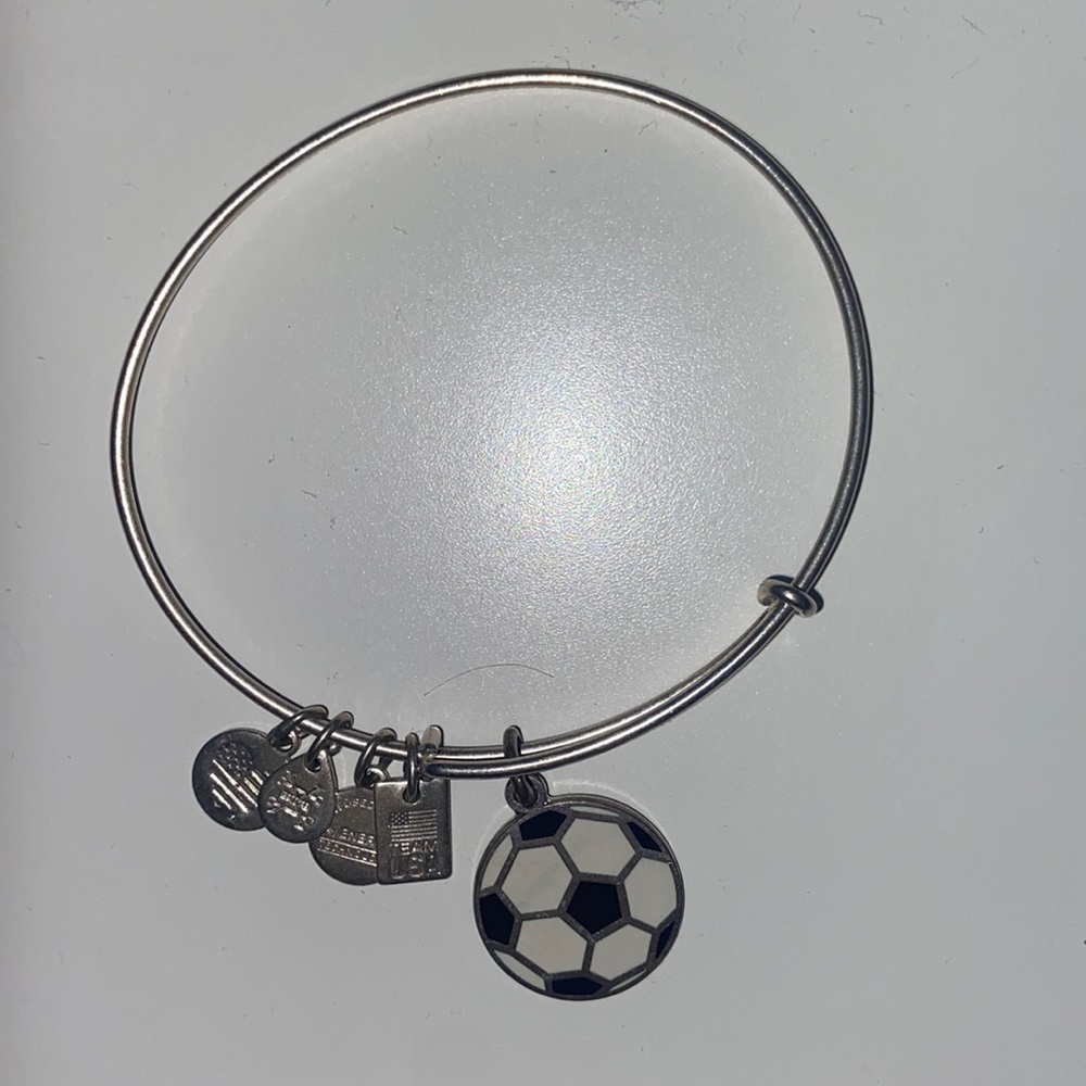 Alex and Ani silver women national soccer bracelet